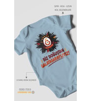 Biz Doğuştan Galatasaraylıyız Kısa Kollu Bebek Body %100 Pamuk