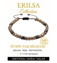 Sertifikalı Fasetli Terahertz – Sitrin Taşı Bileklik (İnce Model) – Bolluk, Özgüven ve Zihinsel Canlılık Taşı (Çok Renkli)