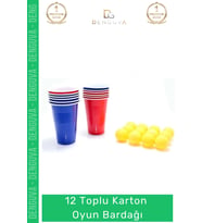 #OyunBardağı Renkli Büyük Boy Bira Kupası Karton Set Eğlenceli Aktivite Parti 12 Toplu Oyun Bardağı