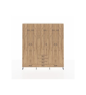 Arges Gardrop 6 Raflı 6 Çekmeceli 4 Askılı 220x30x243 Aytaşı-Çam