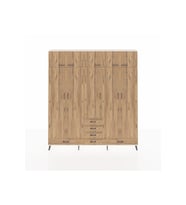 Arges Gardrop 6 Raflı 6 Çekmeceli 4 Askılı 220x30x243 Aytaşı-Çam