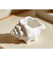 Deniz Kabuğu Tasarım Dekoratif Obje - 3D Baskı Modern Saksı / Takı Tabağı / Organizer