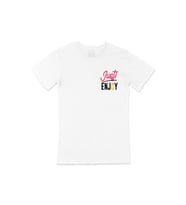 Just Enjoy Cep Logo Tasarımlı Beyaz Tişört