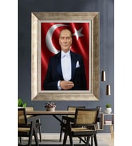 Gümüş Çerçeveli Atatürk Tablo ds144