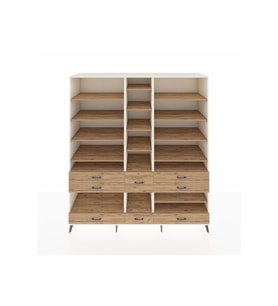 Kronos Dolap 19 Raflı 8 Çekmeceli  220x59x243 Aytaşı-Çam/Çam