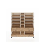 Kronos Dolap 19 Raflı 8 Çekmeceli  220x59x243 Aytaşı-Çam/Çam