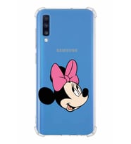 Samsung Galaxy A70  Köşe Korumalı Antişok Kapak Minnie Mouse Tasarımlı Şeffaf  Kılıf