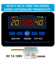 W1411 DC12-100V 10A Güneş Paneli Termostat/Timer