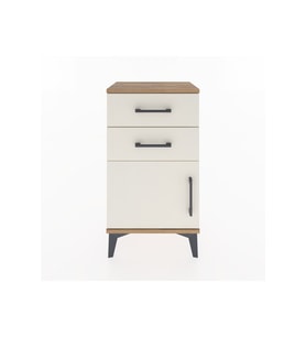 Arges Komodin Tek Raflı 2 Çekmeceli Tek Kapaklı 44x30x80 Çam-Aytaşı
