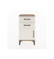 Arges Komodin Tek Raflı 2 Çekmeceli Tek Kapaklı 44x30x80 Çam-Aytaşı