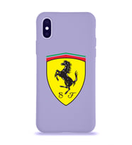 Apple iPhone XS Uyumlu Lansman Kılıf Ferrari Tasarımlı Altı Kapalı İçi Kadife Kaplı  Kapak (Şeffaf)