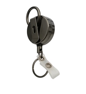 SPELT Metal Yoyo Paslanmaz Çelik Tel Çek Bırak Koruma Anti-theft Makaralı Sargılı Anahtarlık Siyah