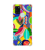 PrintiFy Samsung Galaxy A21S Uyumlu Retro Color 6 Baskılı Şeffaf Köşe Korumalı Antişok Kılıf