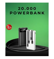Mey İthalat® Kamp ve Seyahat İçin 20.000mAh LED Işıklı Hızlı Şarj Powerbank