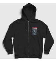 Presmono Unisex Siyah Mummy V2 Iron Maiden Fermuarlı Kapüşonlu Sweatshirt 408357tt