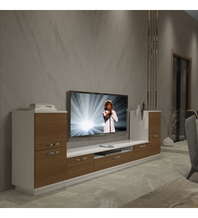 Decoraktiv Trendstyle On2 Slm Tv Ünitesi Tv Sehpası - Beyaz Ceviz (Beyaz - Ceviz)