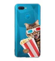 PrintiFy Oppo AX7  ile Uyumlu 1mm Slim Fit Kedi 1 050b Baskılı Şeffaf  Kılıf