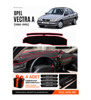 OPEL VECTRA A (1988-1995) Uyumlu Torpido Örtüsü Torpido Kılıfı - Siyah Kırmızı