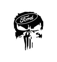 Ford İçin Uyumlu Aksesuar Kuru Kafa Oto Sticker Siyah 30*25 Cm
