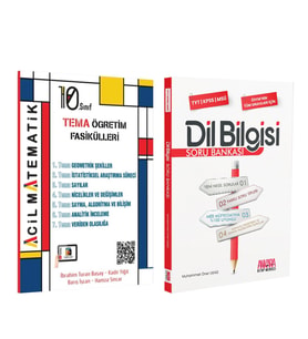 Acil 10. Sınıf Acil Matematik Tema Öğretim Fasikülleri ve AKM Dil Bilgisi Soru Bankası Seti 2 Kitap