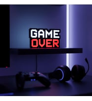 Game Over LED Light Box – 18x12 cm Dekoratif Işıklı Kutu  Oyun Odası & Gamer Dekoru