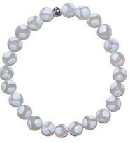 MMİF TİBET AKİK BİLEKLİK %100 DOĞAL TAŞ 8MM UNİSEX KARIŞIK (Parlak Beyaz)