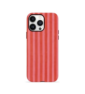 iPhone 13 Pro Max Vorian Çift Katmanlı MagSafe Kılıf Tomato Red Stripe