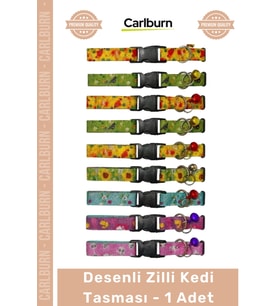 Özel Üretim Kaliteli Ayarlanabilir Dayanıklı Şık Güvenli Renkli Aksesuar Desenli Zilli Kedi Tasması