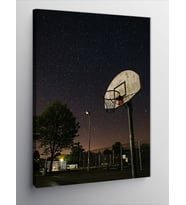 Kanvas Tablo Gece Basketbol Sahası