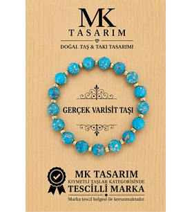 MK TASARIM GERÇEK VARASİT TAŞI BİLEKLİK MK.7000.844- RAHATLIK-DİNGİNLİK-ENERJİ- STRES BİLEKLİĞİ
