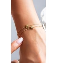 Yıldız Güneş Minimal Bileklik 2 li 925 Ayar (Gold)