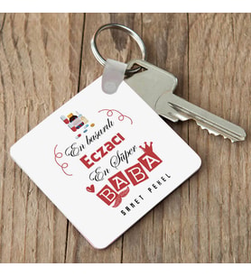 Kişiye Özel Eczacı Babalara Özel Anahtarlık