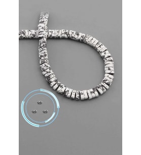 Hematit Taşı Yassı Dikdörtgen Kesim Beyaz 6x2mm Doğal Taş Dizi
