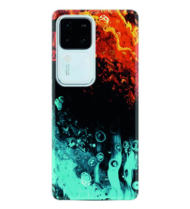 Vivo V30 Kılıf Silikon Desen Özel Seri Orange Blue Color 1665