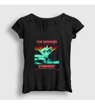 Presmono Kadın Siyah Tour Starboy The Weeknd T-Shirt 159013tt