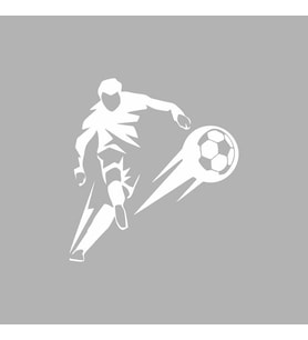 Futbol Oynayan Adam Araba Sticker siyah 20x20 CM (Beyaz)