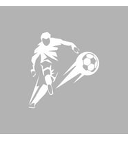 Futbol Oynayan Adam Araba Sticker siyah 20x20 CM (Beyaz)