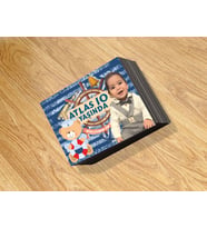 Denizci Temalı2 Kişiye Özel Resimli Doğum Günü Magneti  8x6 Cm 10 Adet (Lacivert)