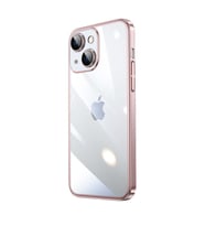 Vendas iPhone 13 Uyumlu ( iPhone 13 ) Pilas Serisi Elektroplated Sert PC Renkli Çerçeveli Silikon Kılıf (Rose)