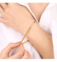 14 Ayar Altın Pullu Bileklik  4 mm (Çok Renkli)