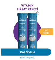 2'li Paket-Vitago Kalsiyum, D3, K2 Vitamini İçeren Efervesan Tablet