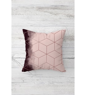 Geometrik Petek Desenli Çift Tarafı Baskılı Gizli Fermuar Yastık Kılıfı Kırlent Koltuk Yastık Kılıfı (Koyu Kahve)