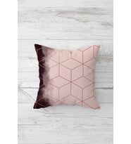 Geometrik Petek Desenli Çift Tarafı Baskılı Gizli Fermuar Yastık Kılıfı Kırlent Koltuk Yastık Kılıfı (Koyu Kahve)