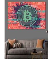 Bitcoin Kripto Para Logosu Dekoratif Kanvas - Mdf Ahşap Tablo