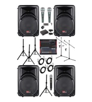 Lastvoice Ample Classy-Paket-4 Aktif hoparlör ve Mixer Full Ses Sistemi Seti