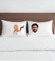 BK Gift Kişiye Özel Karikatürlü Pamuklu 2’li Yastık Kılıfı Seti-5 50x70cm , Sevgiliye Hediye, Ev Hediyesi, Tasarım Ev Tekstili