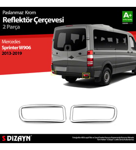 Mercedes Sprinter W906 Krom Arka Reflektör Çıtası 2 Prç. 2013-2018