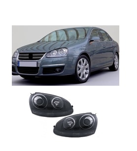 vw jetta 2005.2011 uyumlu siyah zemin r32 mercekli far