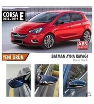 Opel Corsa Uyumlu E (2014-2019) Batman Yarasa Ayna Kapağı (Parlak Siyah)