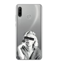 Huawei P30 Lite Uyumlu Marilyn Monroe Desenli Şeffaf Telefon Kılıfı